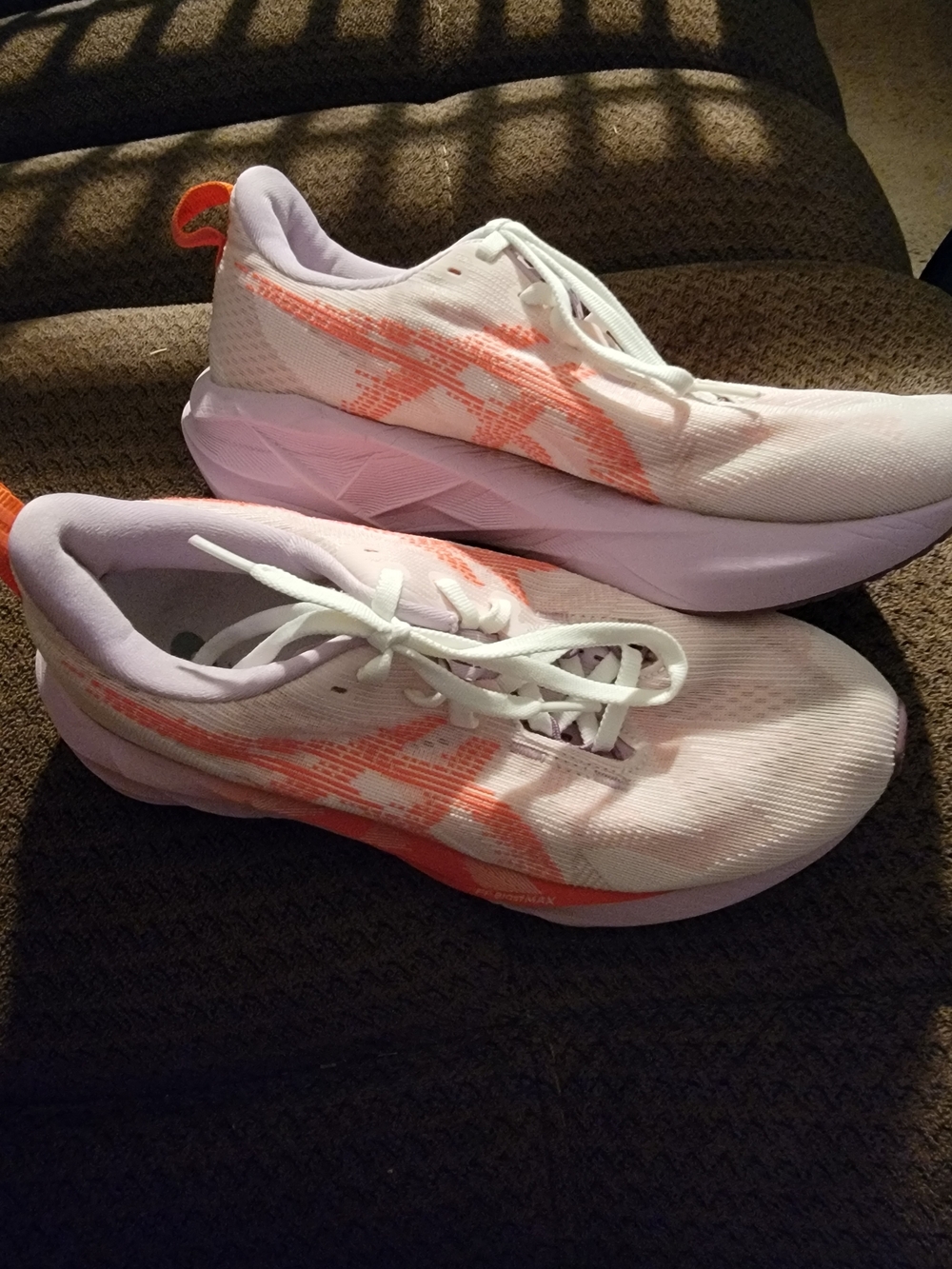 Asics NOVABLAST 5 Women's Running Shoes in Light Pink with Coral Accents